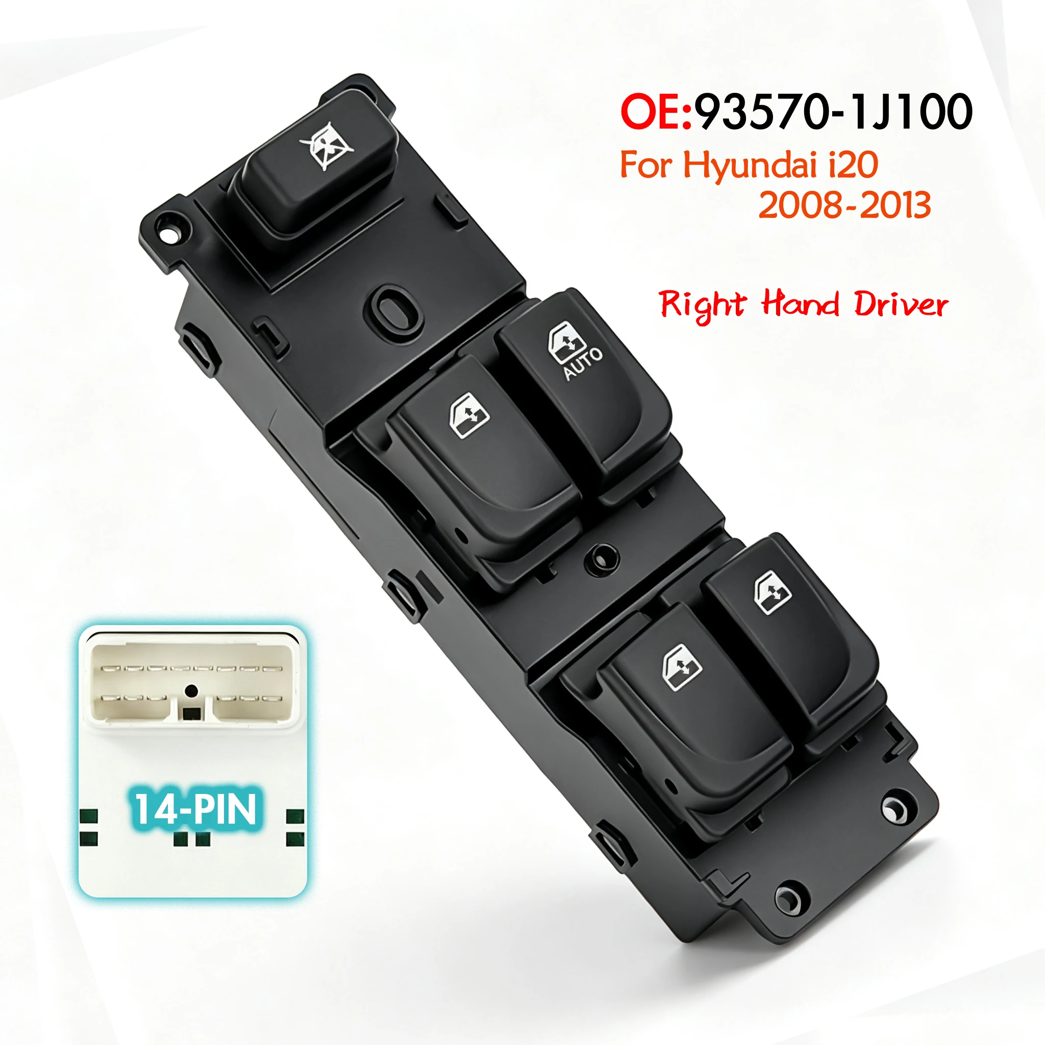 935701J100 For Hyundai I20 2008-2013,Front Right Driver Side Electric Master Power Window Switch Glass Lifter Control Button