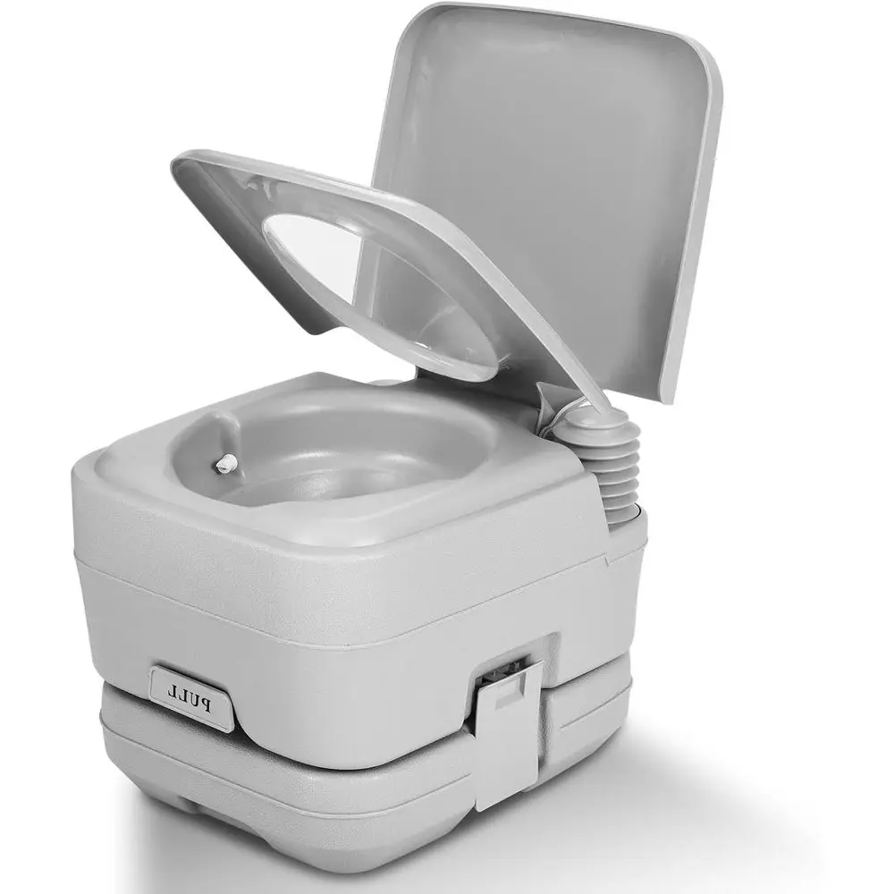 

3.2 Gallon Portable Camping Toilet, Porta Potty, RV Toilet with Powerful Flush Pump, Double Water Spouts, Odor-Sealing Slide Val