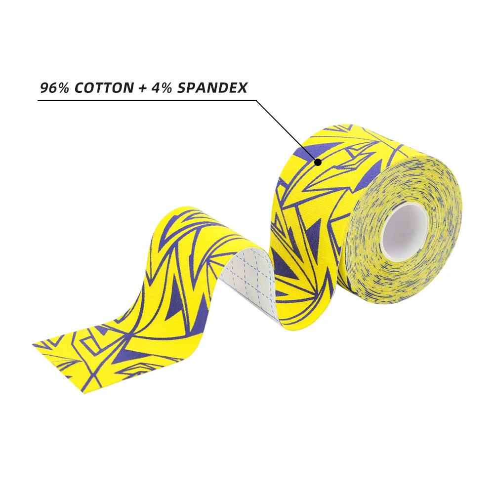 Kindmax Kinesiology Tape Cotton 5CM With Prints Sports Accessory Elastoplast Waterproof for Muscle Support Pain Relief