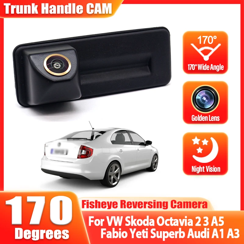 

CVBS ° 1080P ручка багажника автомобиля, камера заднего вида для Skoda Octavia II MK2 2004 2005 2006 2007 2008 2009 2010 2012