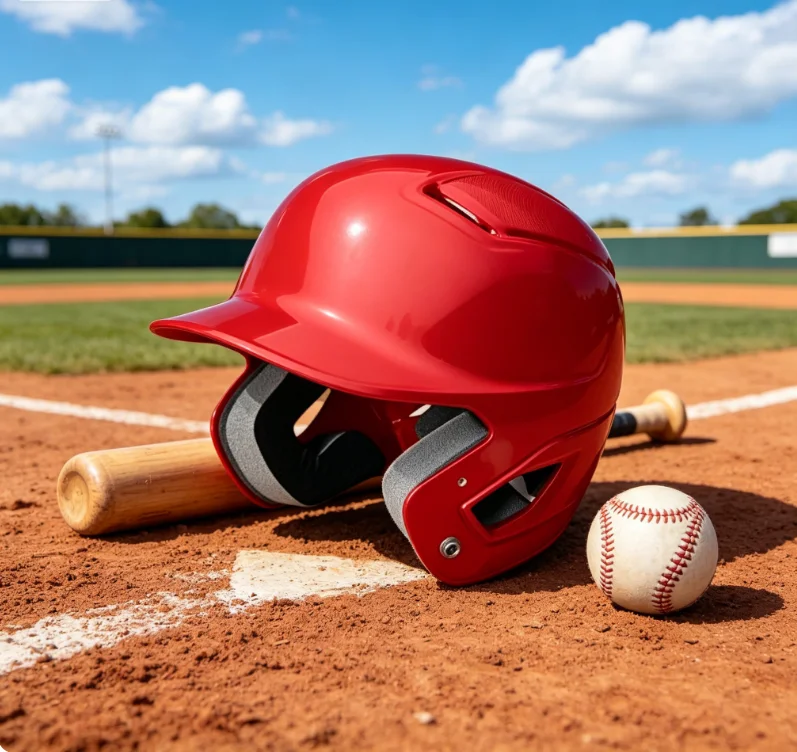 Durable ABS Batting Helmet, Adult Small, Red, Baseball Softball Protective Gear, Lightweight Safety Headgear