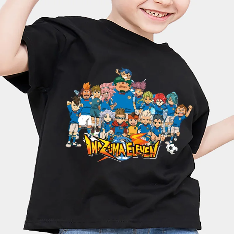Ropa para niños, camiseta Inazuma Eleven Go, camisetas de manga corta de verano, camiseta de Anime Harajuku, camisetas de dibujos animados a la moda para niños y niñas