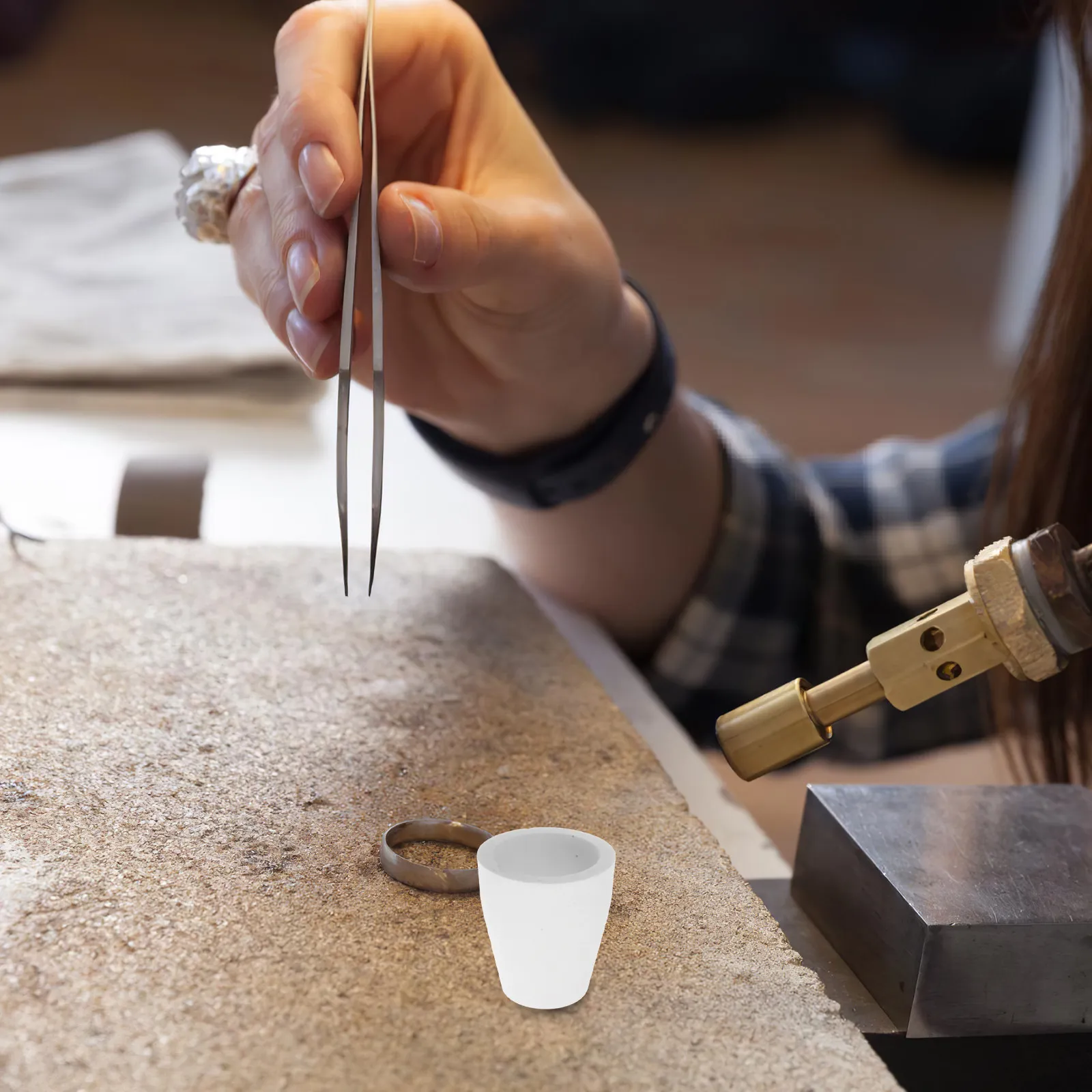 

Высококачественный кварцевый тигель для плавки ювелирных металлов (серебра, золота, меди), высокотемпературный, термостойкий, для использования в печах