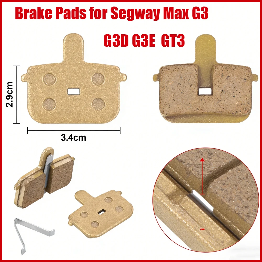 Front Rear Brake Pad for Segway Max G3 GT3 G3D G3E Electric Scooter Accessory Mechanical Disc Brake Caliper Replacement Pad Part