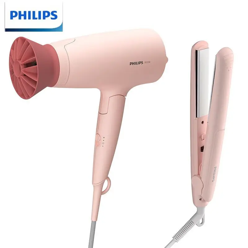 PHILIPS  BHP398/05 Hair Dryer + Straight Curl Dual Purpose Wand High Power Constant Temperature HairCare Curling Combination Set