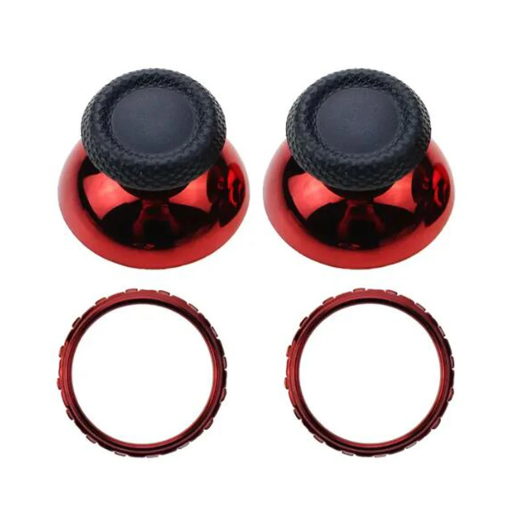 PS 5コントローラー用のクロームサムスティックアクセントリング、3Dアナログジョイスティックキャップ、交換用アクセサリー、1セット