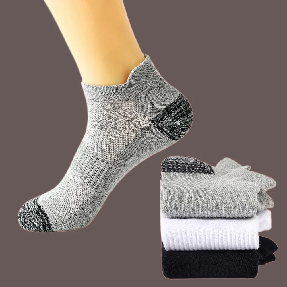 

6 Pairs 2024 New High Quality Men's Fashion Ankle Socks Breathable Cotton Sports Socks Mesh Casual Athletic Thin Cut Short Socks