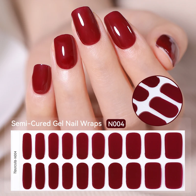 Cor sólida Nail Wraps Set, Mini lâmpada UV, Top Coat Nail Clippers, Kit de Manicure, decalques Gel de longa duração, Mini Wraps, 5pcs