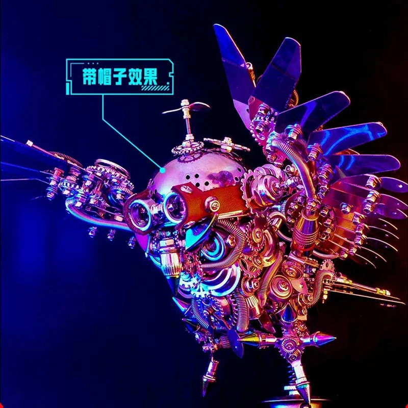 Owl metal assembled model, mechanical building blocks, adult version high difficulty, Christmas and Halloween, Dark Son