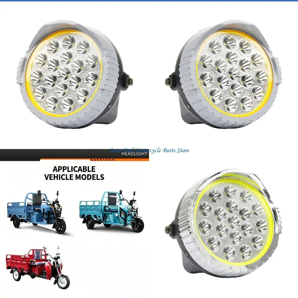P9FD LED Front Lamp Assembly 24W 12-80V Round Light for Motorcycle Headlight Repair