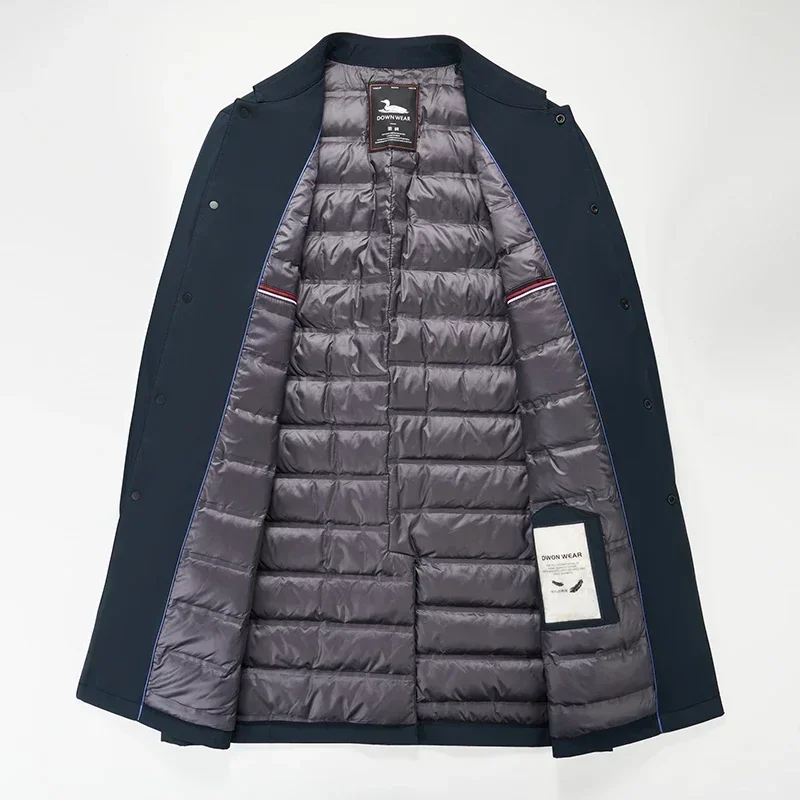 Donsjack Heren Mid-Length Winterkleding Dunne Witte Eend Down Heren Winterjas Windjack Heren Jas