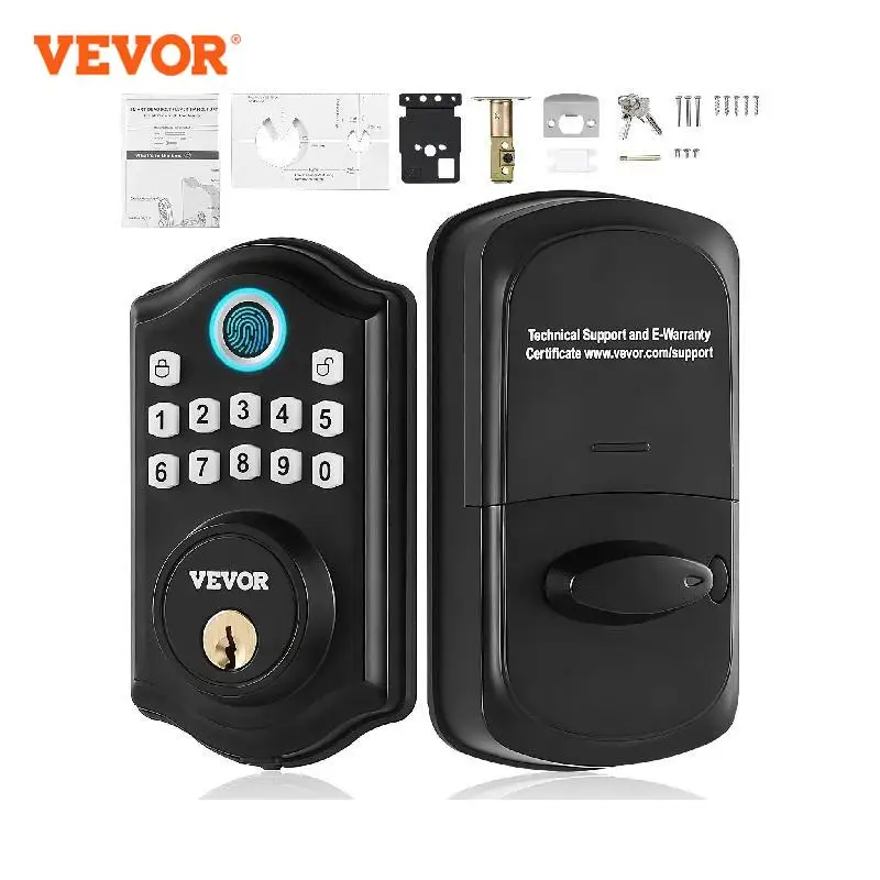 

VEVOR Fingerprint Door Lock Keyless Entry Door Lock with Fingerprint/Keypad Code/Key Anti-Peeking Password Electronic Deadbolt