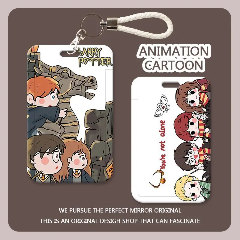New Harry Potter Cute Cartoon Campus Card Set, Bus Access Control Protection Shell, Children's Gift