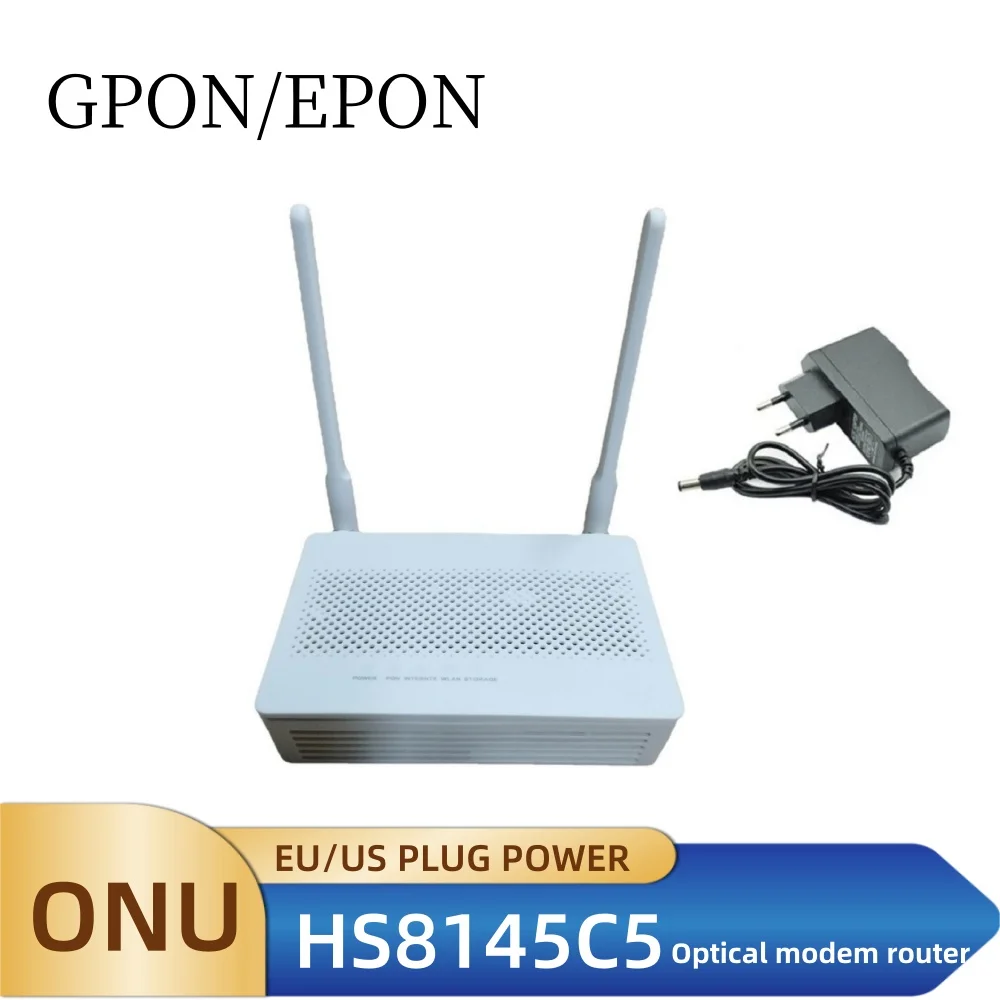 

EPON GPON ONU Optical modem router HS8145C5 ONT termianl with 1GE+3FE+voice+wifi English software with Power