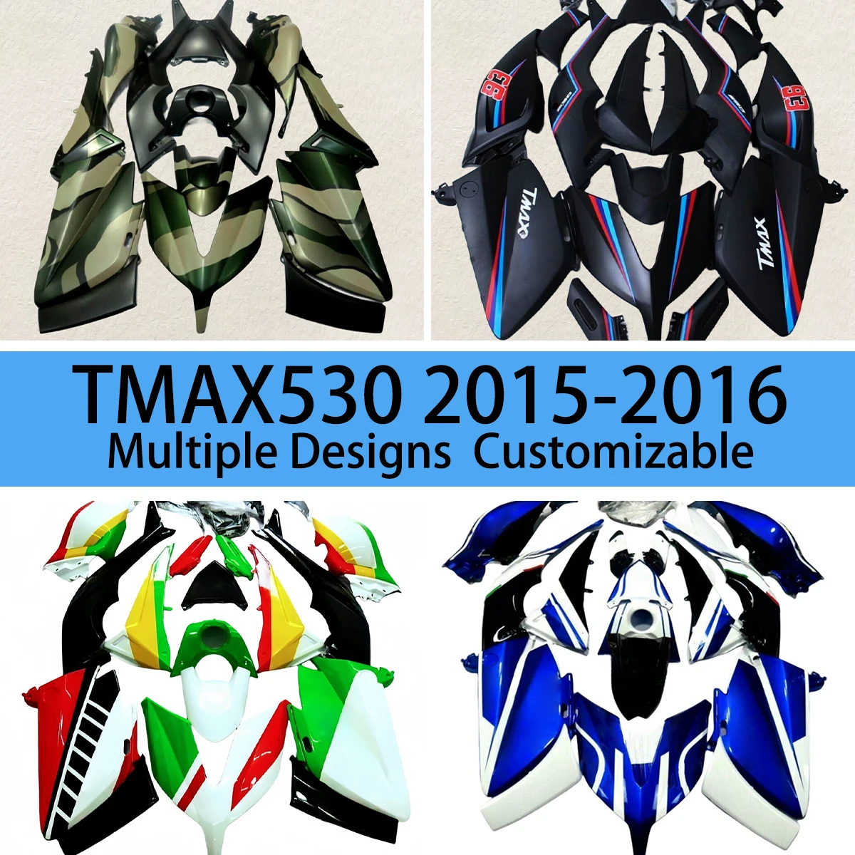 Motorcycle Full Fairing Kit TMAX 530 2015 2016 Aftermarket Injection Fairings Bodywork for YAMAHA TMAX530 T-MAX530 15 16