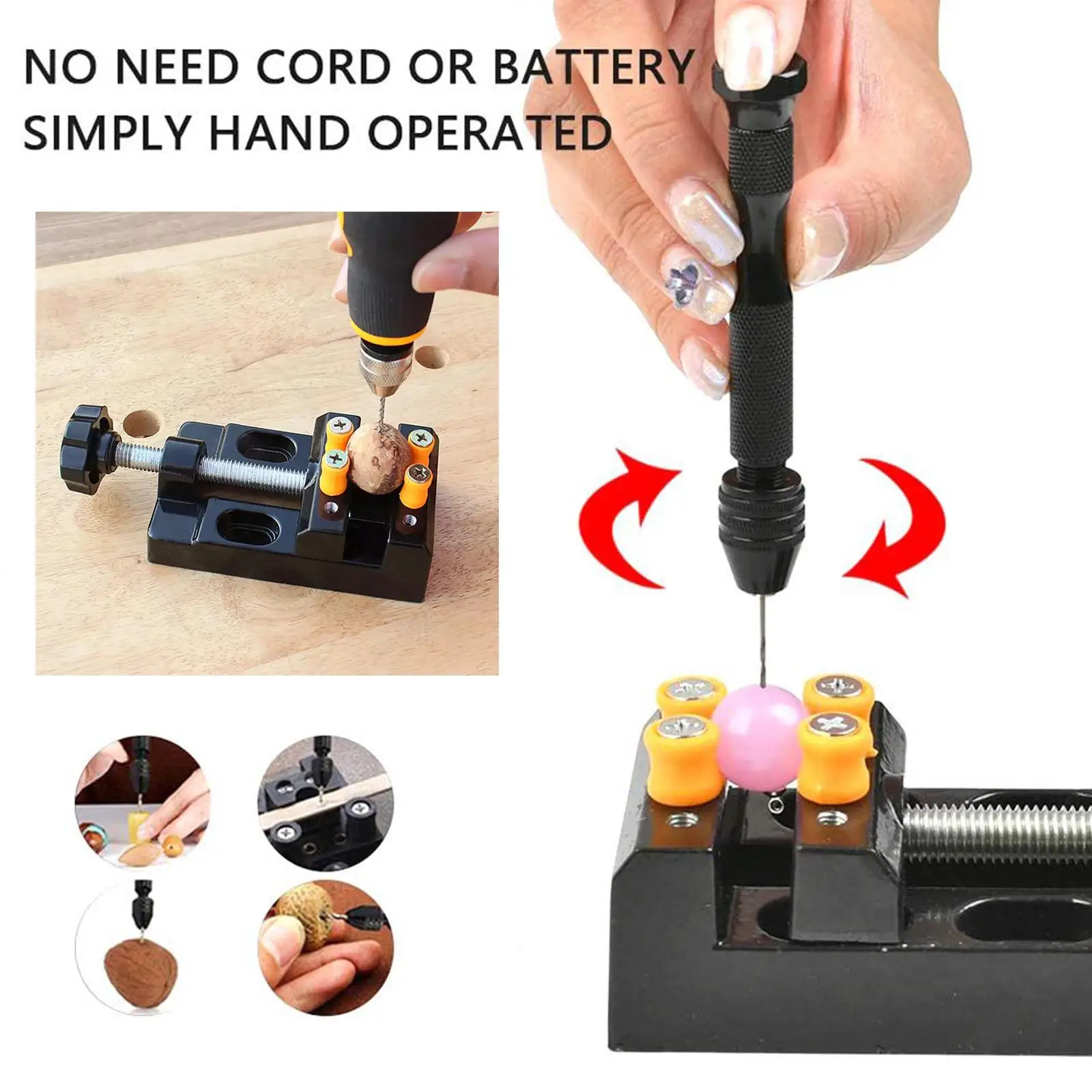 Imagem -02 - Mini Bench Clamp Flat Table Vice Prensa de Broca Ajustável Faça Você Mesmo Jóias Noz Perfuração Nuclear Craft Carving Ver Repair Tool