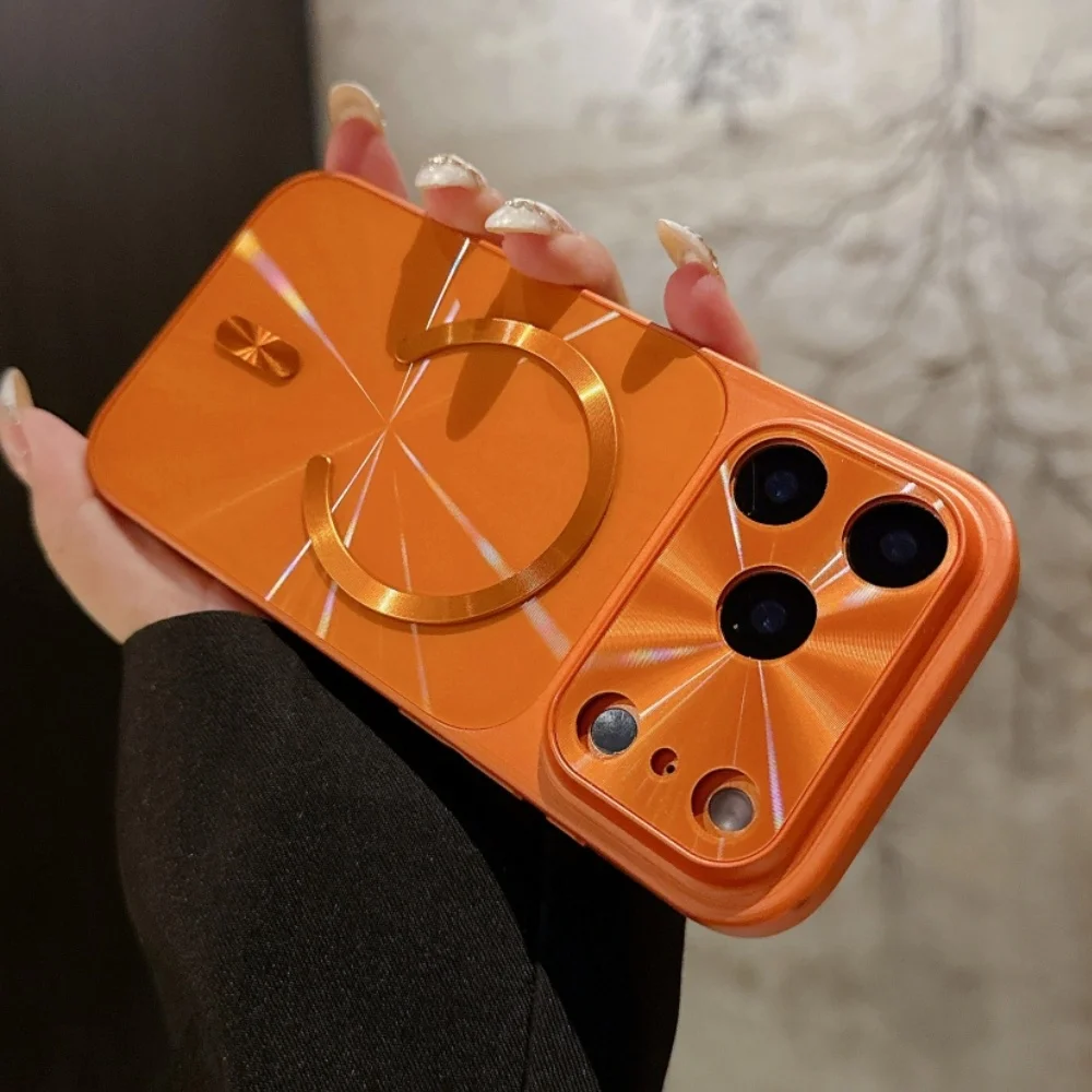Luxuriöse NEUE Laser-Bling-CD-Muster Magsafe Handyhülle für iPhone 17 16 15 Pro Max 14 13 Pro Magnetische Stoßfeste Schutzhülle
