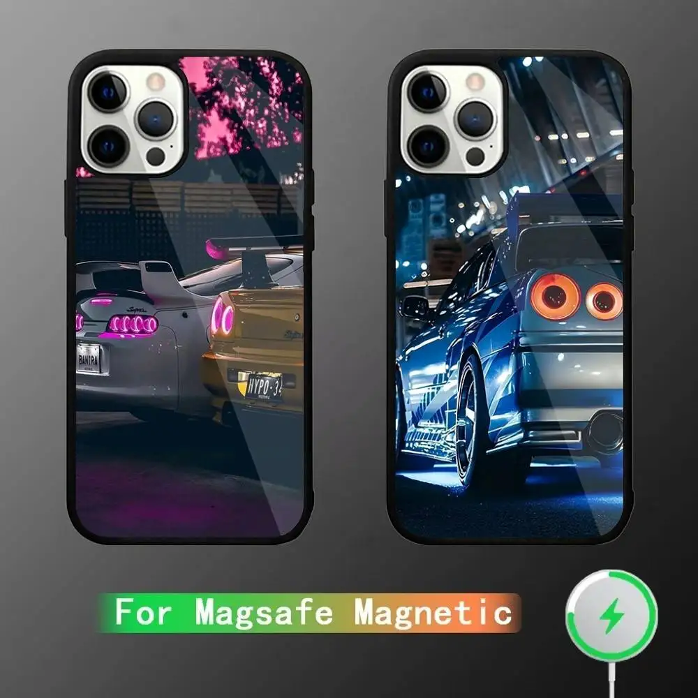 

F-Fasts and F-Furious R34 Phone Case For iPhone 16,15,14,13,12,11,Pro,Max,Plus,Mini,SE New Magsafe Magnetic Wireless Charging