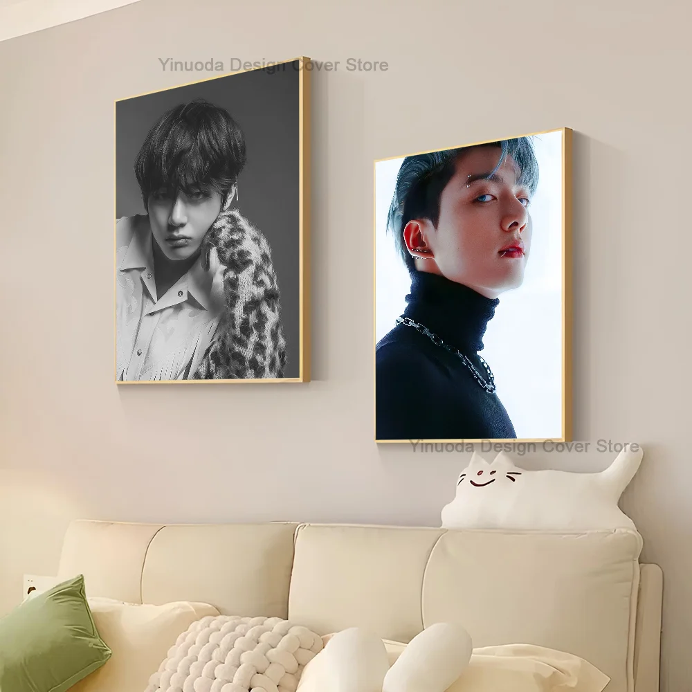 1pc J-JungkookS Singer Self-adhesive Art Poster Waterproof Paper Sticker Coffee House Bar Room Wall Decor