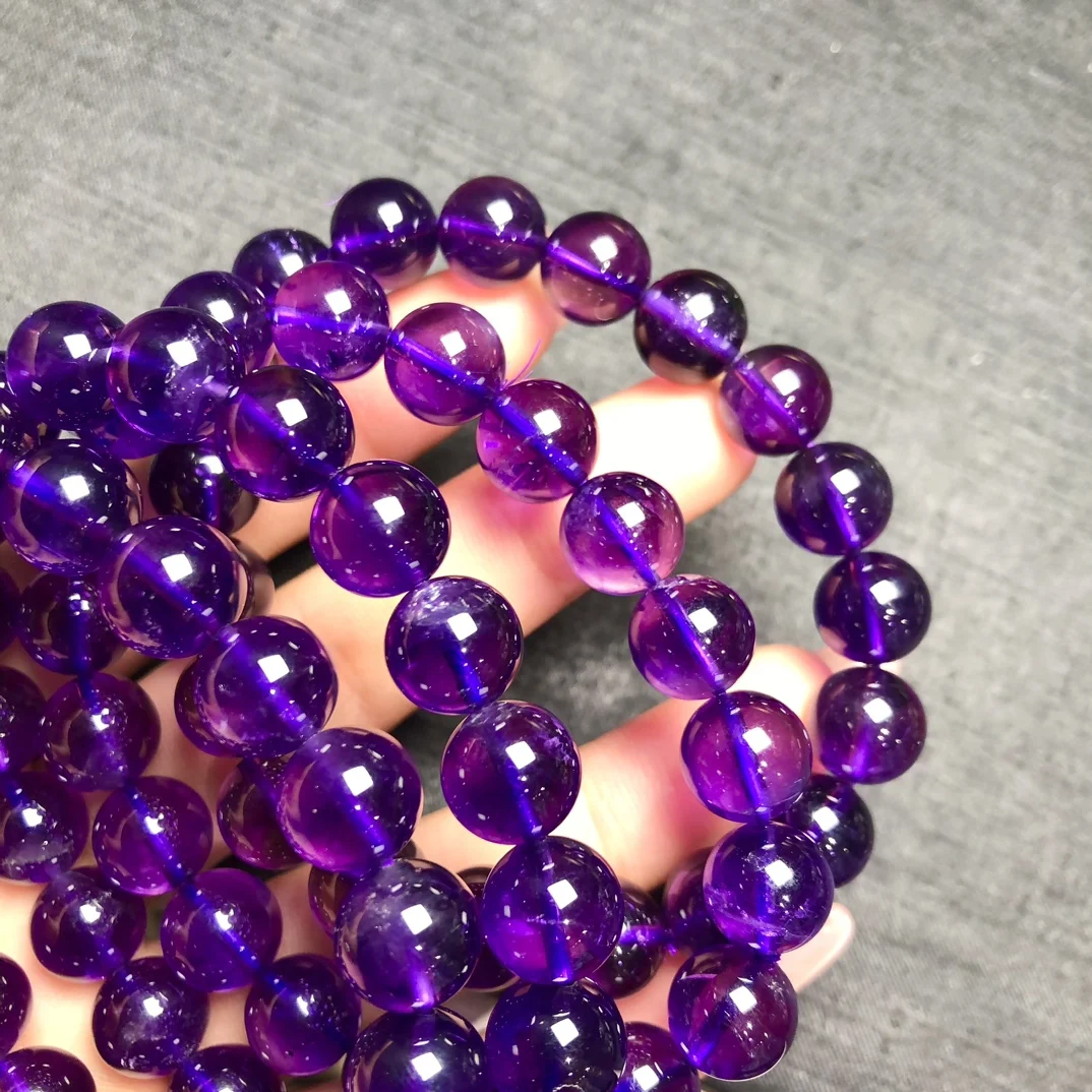 10MM Natural Amethyst Bracelet Women Beautiful Colorful Crystal Energy Healing Fashion Jewelry 1PCS