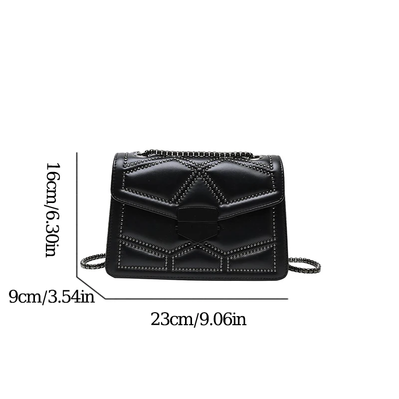 Yogodlns Vintage nit łańcuszek małe torby na ramię dla kobiet klapa PU skóra moda mała kwadratowa torba Crossbody designerska torebka