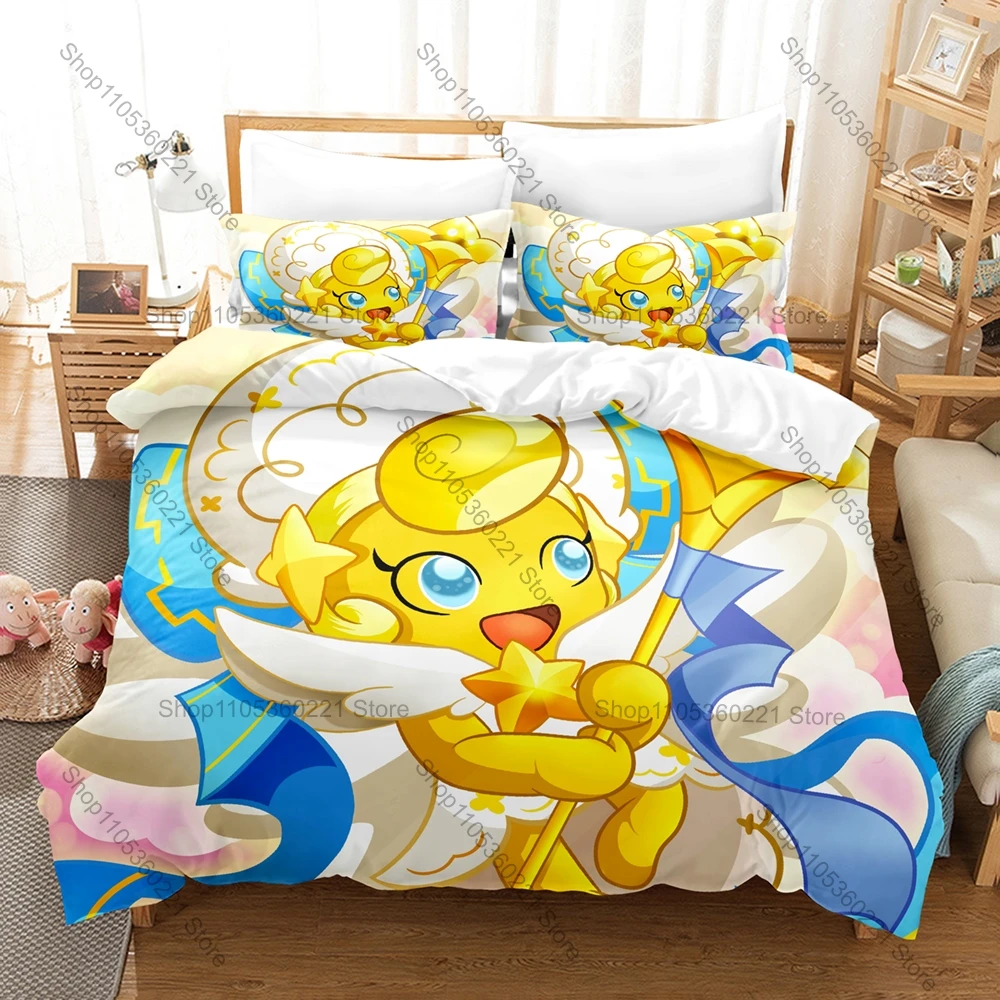 Kawaii Cookie Run OvenBreak Endless Runner Game Merch Bedding Set Duvet Cover + 2 Pillowcases Teen Room Decor