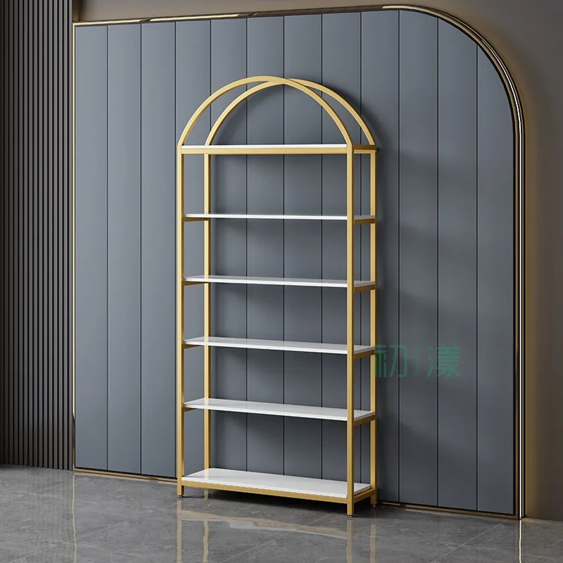 Custom.Shelf Display Rack, Gold Metal Frame Bookcase in Living Room, Home, Office, Bookshelves Storage Rack