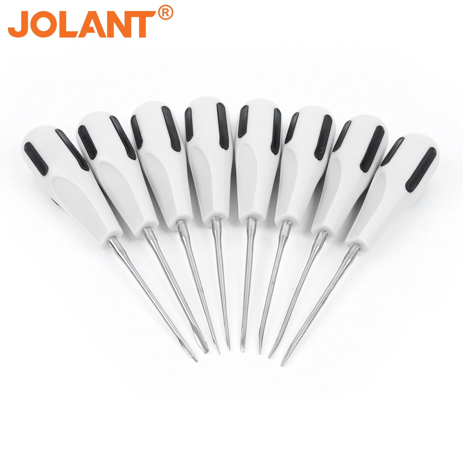 JOLANT 8pcs/Set Dental Luxating Lift Elevators Clareador Curved Root Dentist Dental Surgical Instrument With Plastic Handle