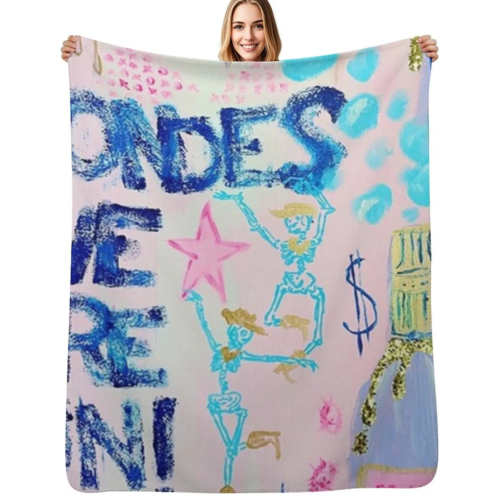 Blondes Have More Fun Throw Blanket Beach Decoratives Luxury St Loose Designers Bed Blankets