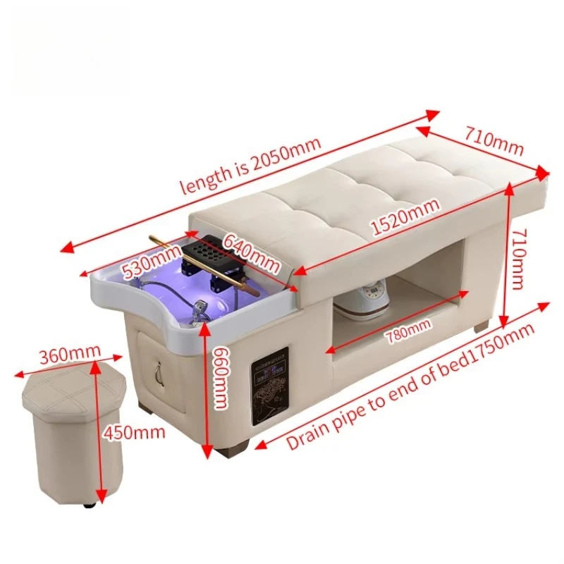 Massage Salon Furniture Hair Salon Sink Washing Chair Shampoo Equipment Head Spa Bed