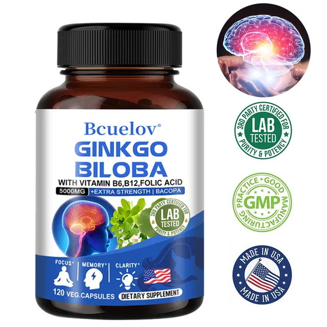 Ginkgo Biloba 5000 mg Extra Strength - Supports Brain Function and