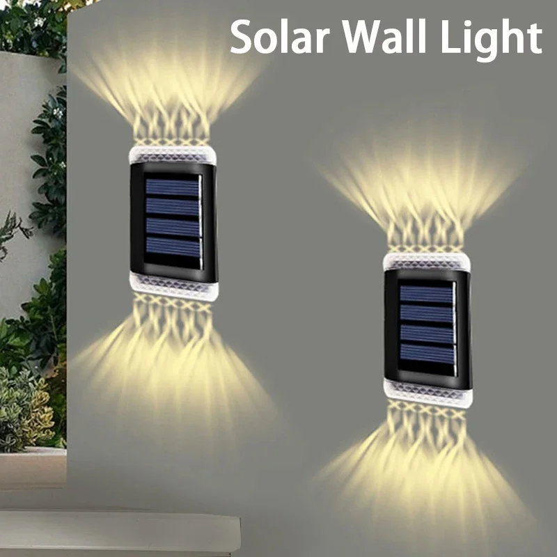 

Smart Solar Led Up And Down Light Waterproof Garden Decor Lamp For Balcony Courtyard Street Wall Light Garden Outdoor Solar Lamp