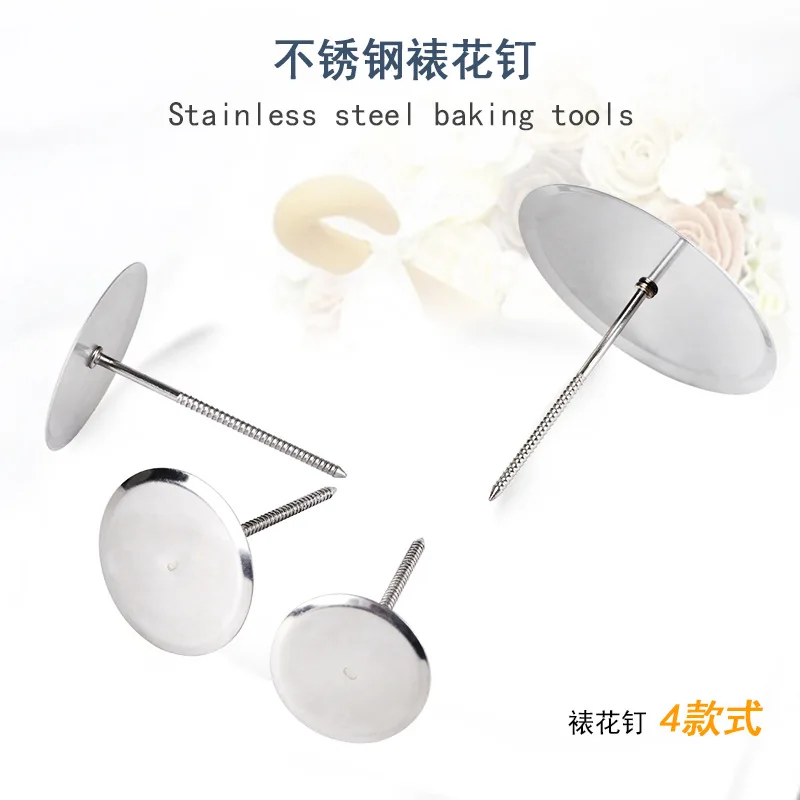

Stainless Steel Piping Nail Tips Cake Chocolate Biscuit Flowers Decorating Needle Stands Cream Transfer Tray Baking Pastry Tools