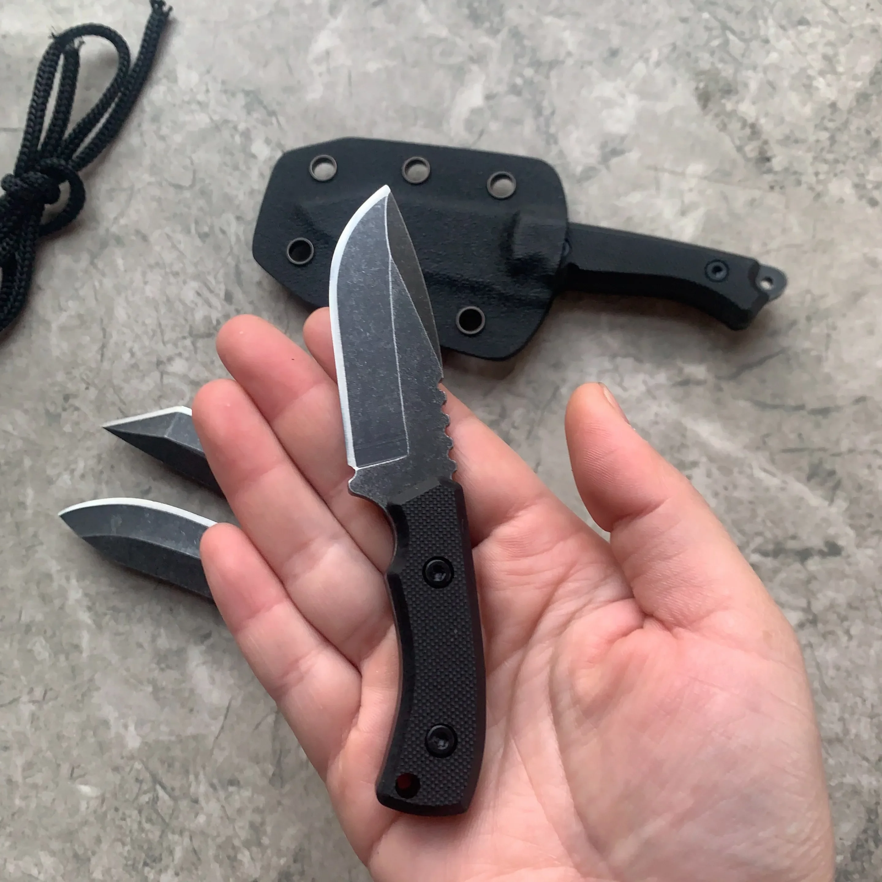 Outdoor Camping Mini Fixed Blade Kydex Sheath Knife Survival Tactical Self Defense Pocket Knives For Men With G10 Handle