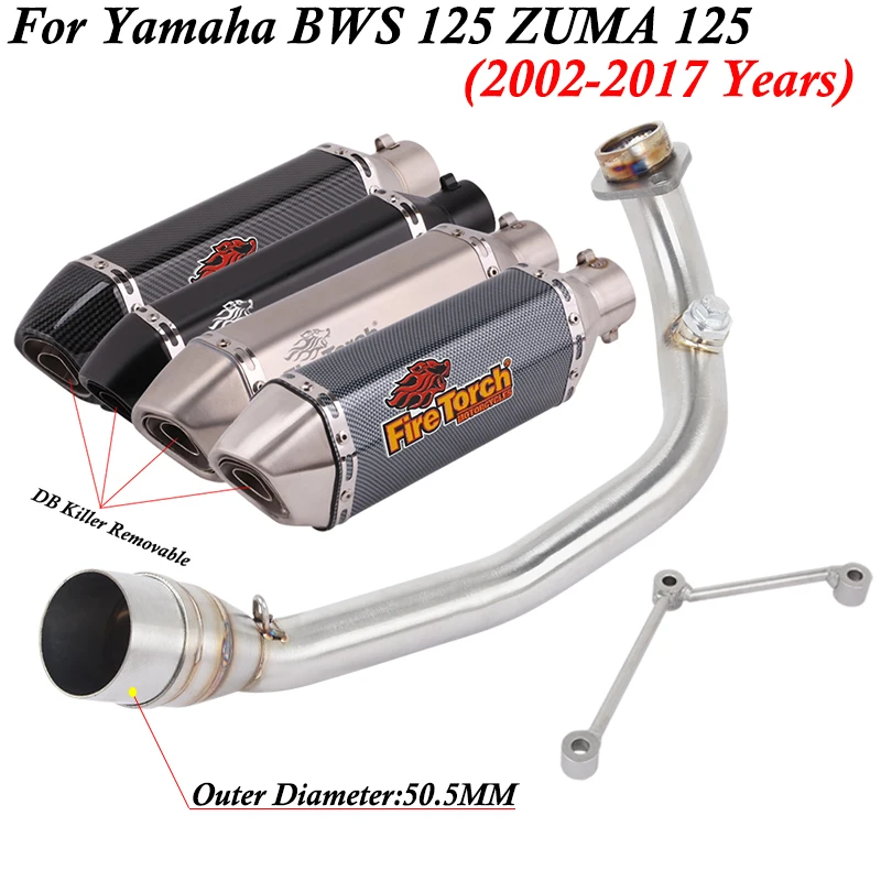

Slip On For Yamaha BWS 125 ZUMA 125 2002 - 2017 Motorcycle Exhaust Escape Full Systems Front Middle Link Pipe Connection Muffler