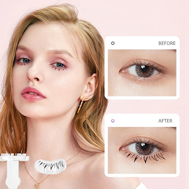 Siliconen onderste wimperstempel met handvat, valse wimperstempel, oefenapplicator, beginnersvriendelijk wimpertrainingshulpmiddel