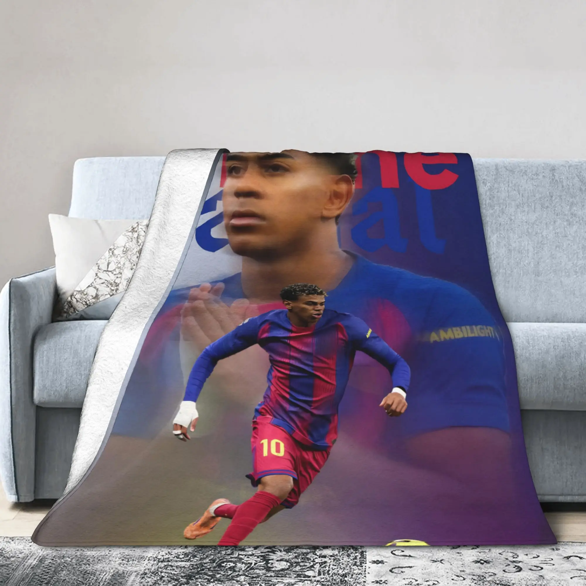 Football L-Lamine Yamal Spain Blankets Flannel Decoration  Breathable Super Soft Throw Blanket for Sofa Office Rug Piece