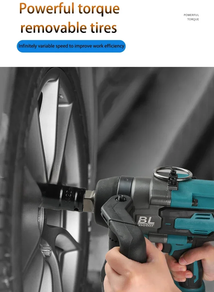 exquisite craftsmanship 3000N.m Electric Brushless High Torque 3/4 Heavy Power Impact Wrench for Car Truck Repair Cordless Tools