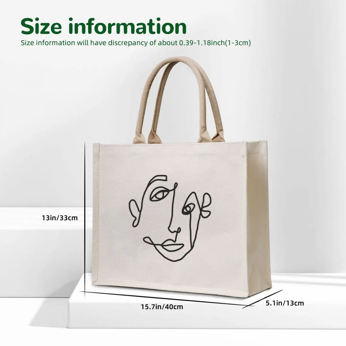 حقيبة يد FACE Tote حقيبة يد للسيدات حقيبة تسوق نسائية قماش