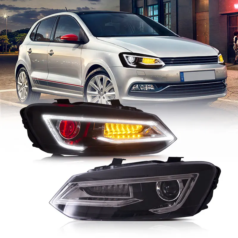 VLAND Manufacturer Full LED Headlights With Moving Signal+DRL Headlamp 2011-2017 Head Light For VW Polo Vento mk5 Front Lamp