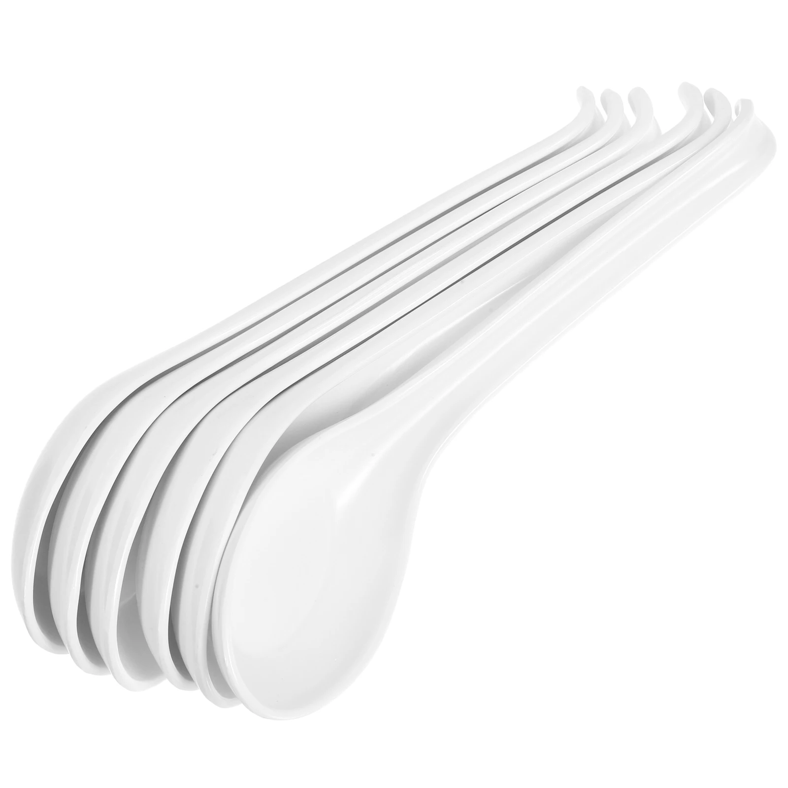 

6pcs Set Chinese Soup Spoons Non Slip Chinese Spoons Home Restaurant White Color