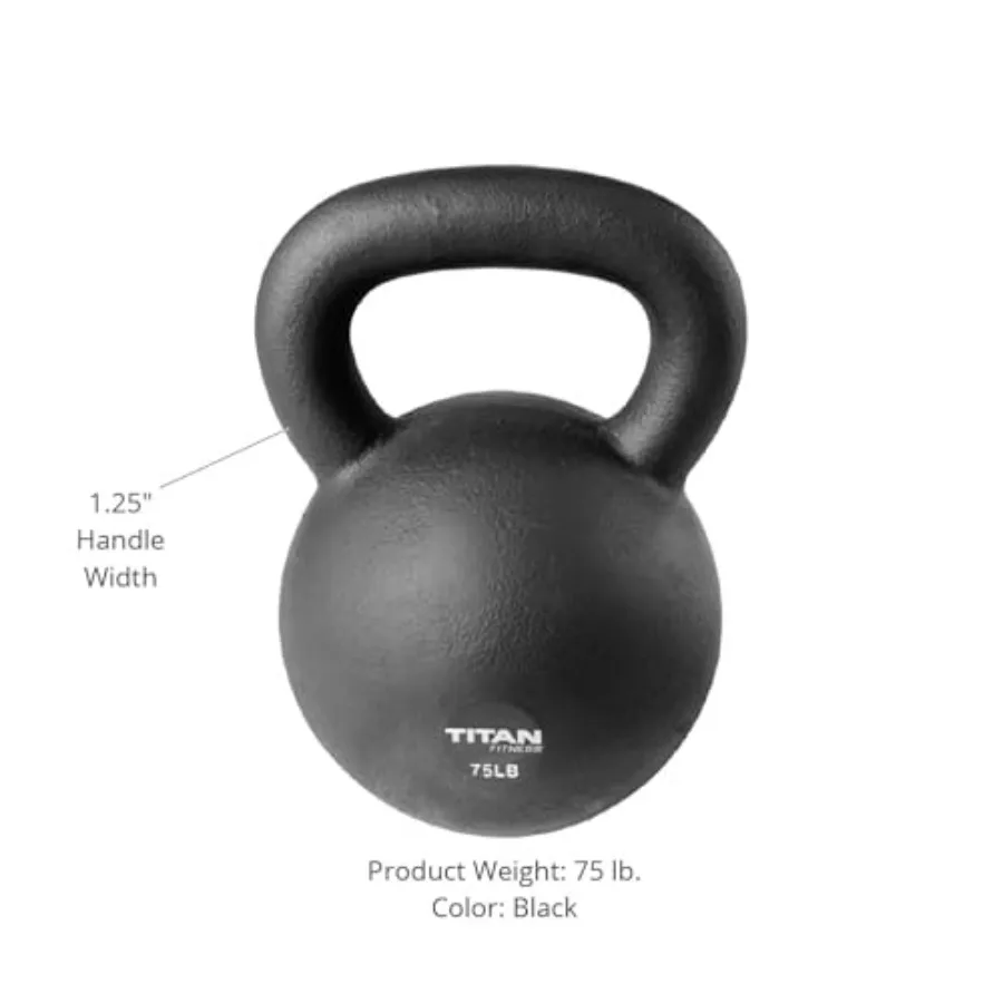 جرس Kettlebell من الحديد الزهر بوزن 75 رطل لتمرين الجسم بالكامل مع علامات LB شفافة صب قطعة واحدة متينة مثالية لتدريب القوة #5