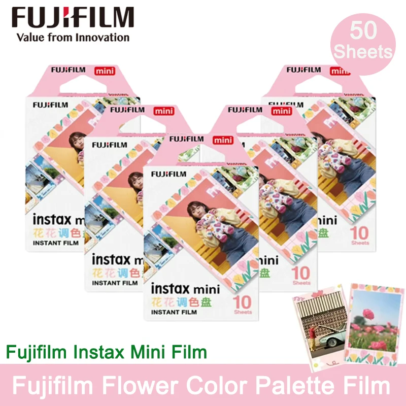

10-100 листов пленки Fujifilm Instax Mini 13, 3 дюйма, цветная палитра, для мгновенных камер Mini Evo 12, 8, 41, SE, Link+