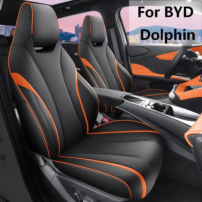Custom Fit BYD Dolphin 5‑Seat Faux Leather Car Seat Covers, Full Surround Wear‑resistant Auto Seat Protector Set