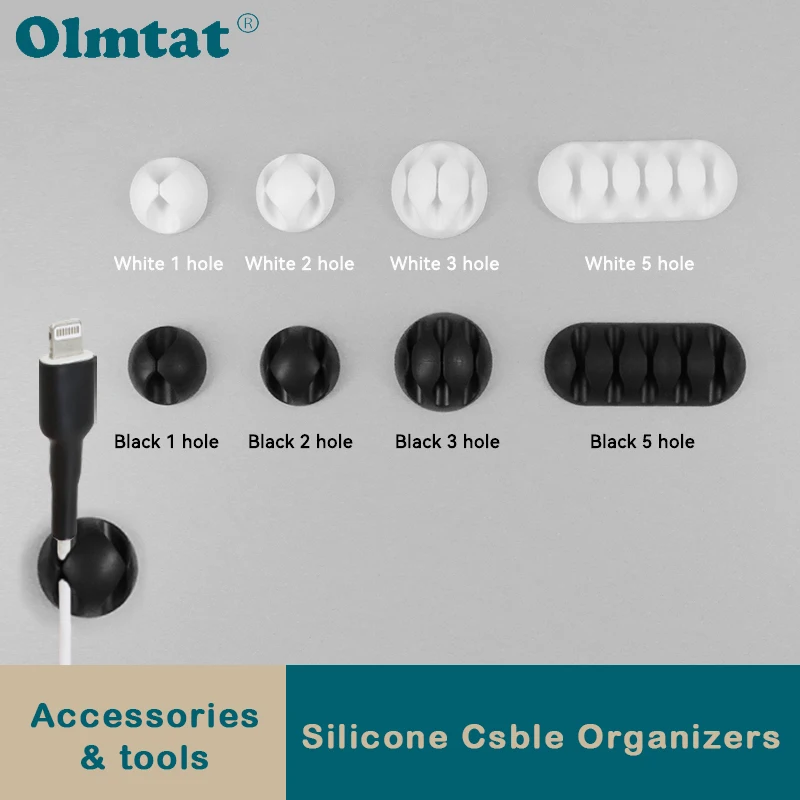 

Cable Organiser Silicone Cable Management Winder Desktop Tidy Wire Arrangement Clip Holder for Mouse Keyboard Headphone 1~150Pcs