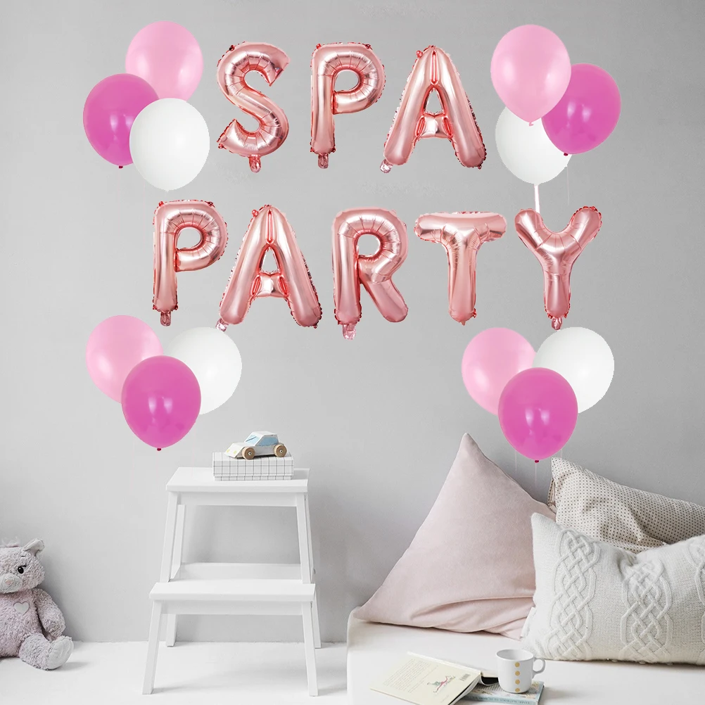 

20 pcs Party Decoration Latex Balloon Set SPA Letters Photo Background Festive Atmosphere Decorative Balloon