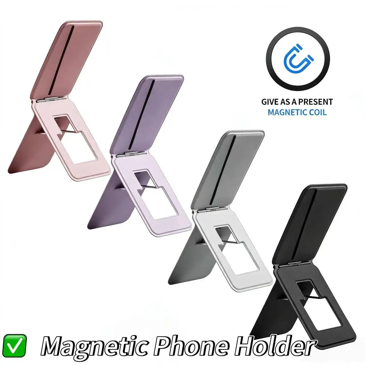 

Magnetic folding invisible tripod stand universal phone holder for live selfie desk top drama chase