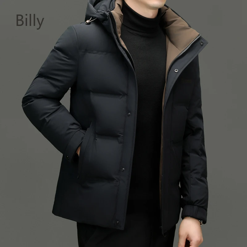 Men's Winter Short Down Jacket 2024 New Down Jacket Designer Clothing Thickened Heating Hooded Casual Men's Jacket