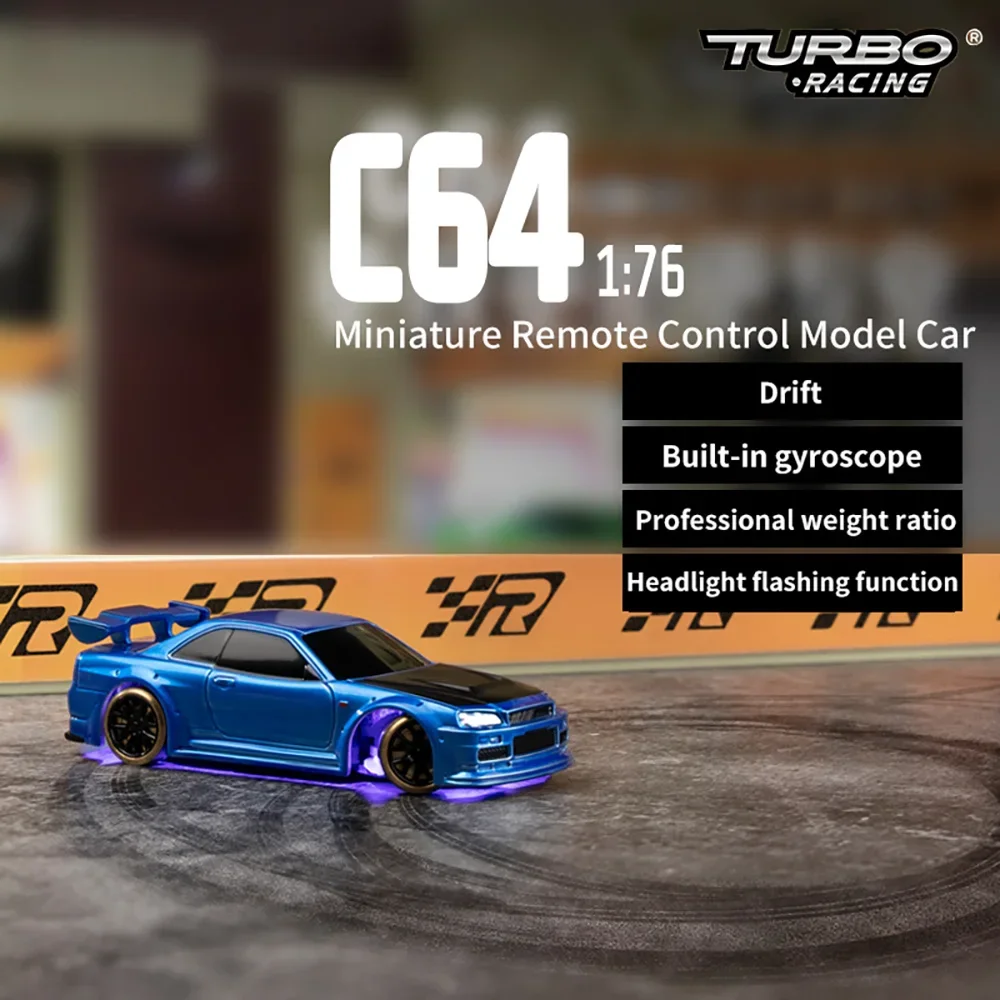 

TURBO RACING C61 C62 C63 C64 C65 1/76 MINI RC Electric Remote Control Model Car Drift Racing Adult Desktop Toys
