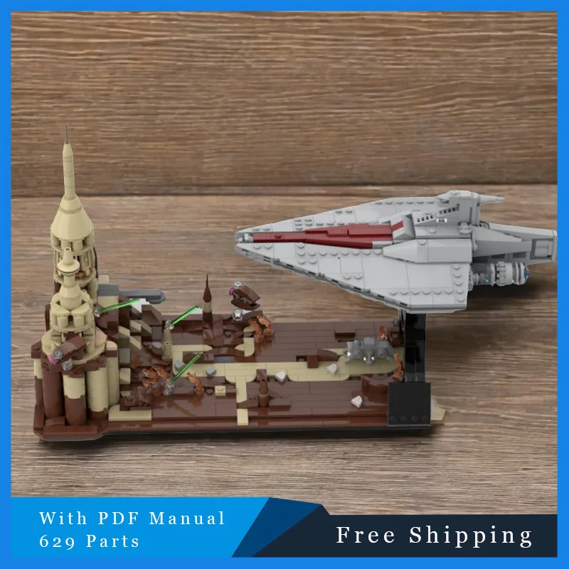 Klocki Serii Star Battle 629 Elementów Stojak Ekspozycyjny na Statek Kosmiczny Model Modułowy Edukacyjny Zestaw do Samodzielnego Montażu dla Dzieci Prezent na Boże Narodzenie